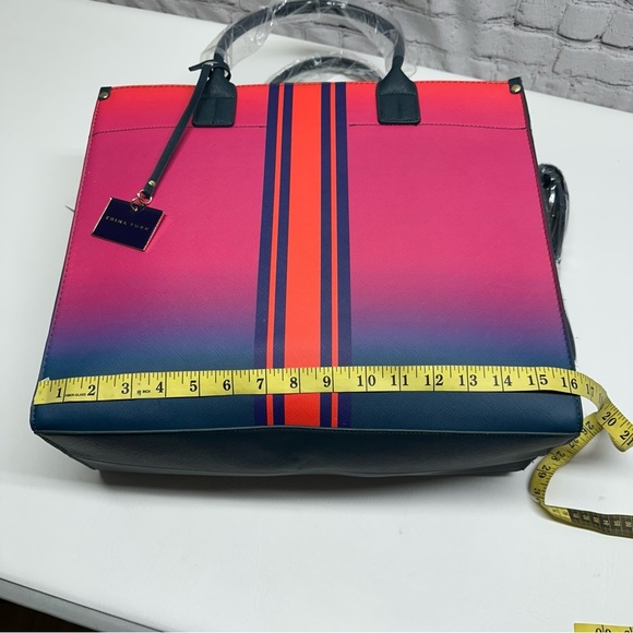 TRINA TURK TOTE BAG  Vibrant Pink and Orange Tote NWT - Picture 7 of 11